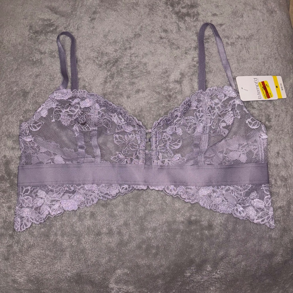 b.tempt'd by Wacoal Ciao Bella Lace Bralette Lavender Purple 910244 NWT Size M
